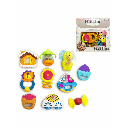 Погремушки для новорожденных и прорезывателей Бим-Бом 10 шт в упаковке, микс