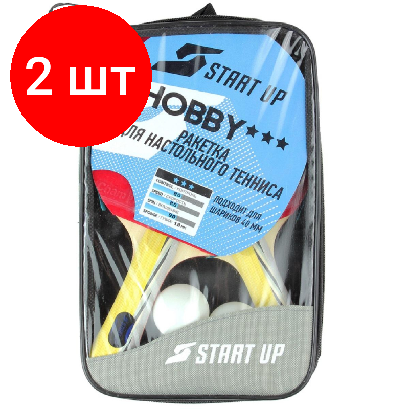 фото Start Up Игровой набор для настольного тенниса: 2 ракетки, 3 шарика