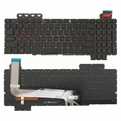 Клавиатура для ноутбука Asus FX503, ZX63VD, FX63, GL703, 90NR0GP1-R31US черная с красной подсветкой клавиатура для ноутбука asus fx503 zx63vd fx63 gl703 90nr0gp1 r31us черная с красной подсветкой