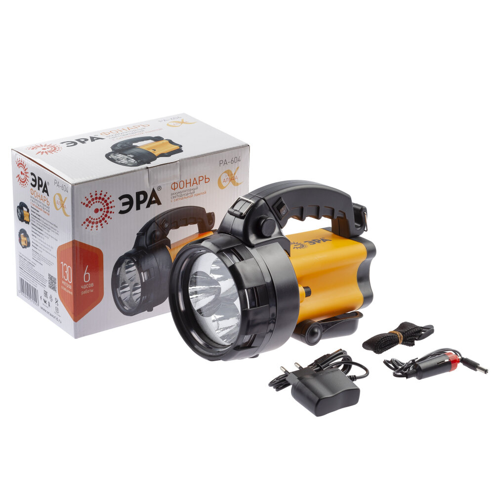 Аккумуляторный фонарь ЭРА PA-604, желтый / черный, 3Вт [б0031035] - фото №16