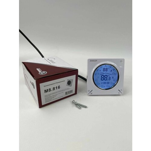 Термостат электронный комнатный программируемый с датчиком температуры (16А) для электрического теплого пола ZEISSLER арт. M8.816