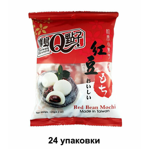Q-Idea Пирожное Моти дайфуку со вкусом адзуки, 120 г, 24 уп