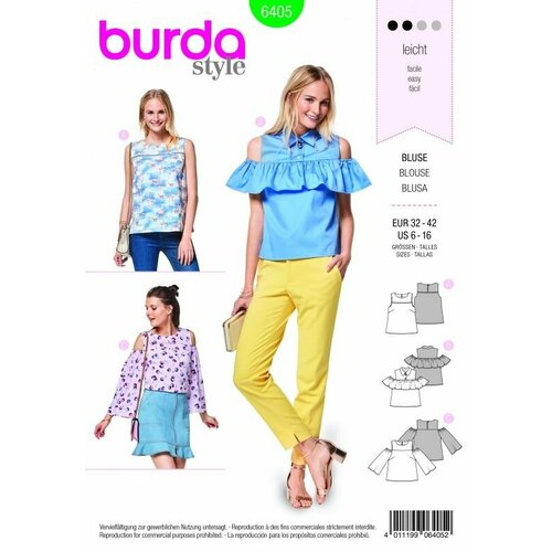 Выкройка Burda 6405 - Блуза выкройка burda 6424 блуза