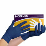 Перчатки нитриловые смотровые NORMA L неопудренные нестерильные 50 пар фиолетовые текстурированные - изображение