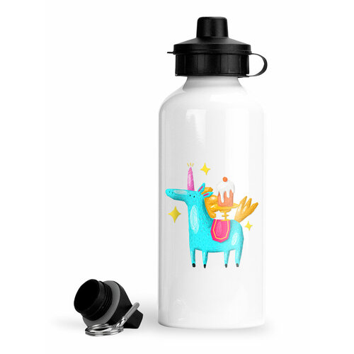 фото Спортивная бутылка бирюзовый единорог luzimuzi
