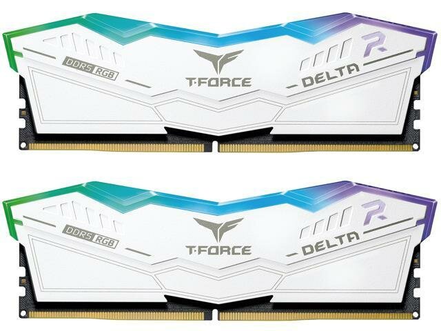 Модуль памяти 32GB (2x16GB) TEAMGROUP T-Force Delta RGB, DDR5, 6800MHz CL34 (34-44-44-84), 1.4V / FF4D532G6800HC34BDC01 / White