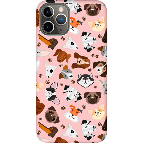 Силиконовый чехол на Apple iPhone 11 Pro / Эпл Айфон 11 Про с рисунком Dogs Pattern Soft Touch розовый силиконовый чехол на apple iphone 15 pro эпл айфон 15 про с рисунком dogs pattern soft touch розовый