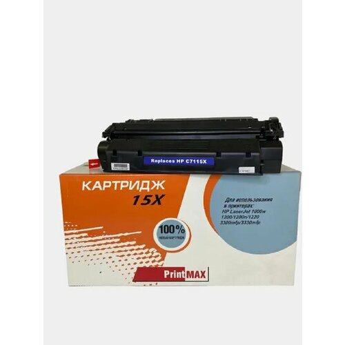 Картридж Printmax C7115X для HP LJ 1000w/1005w/1200/1220/3300/3380, 3500 стр. картридж лазерный nv print nv c7115x q2624x q2613x для hp lj 1000w 1005w 1200 1220 ресурс 3500 страниц nv c7115x 2624 1 шт