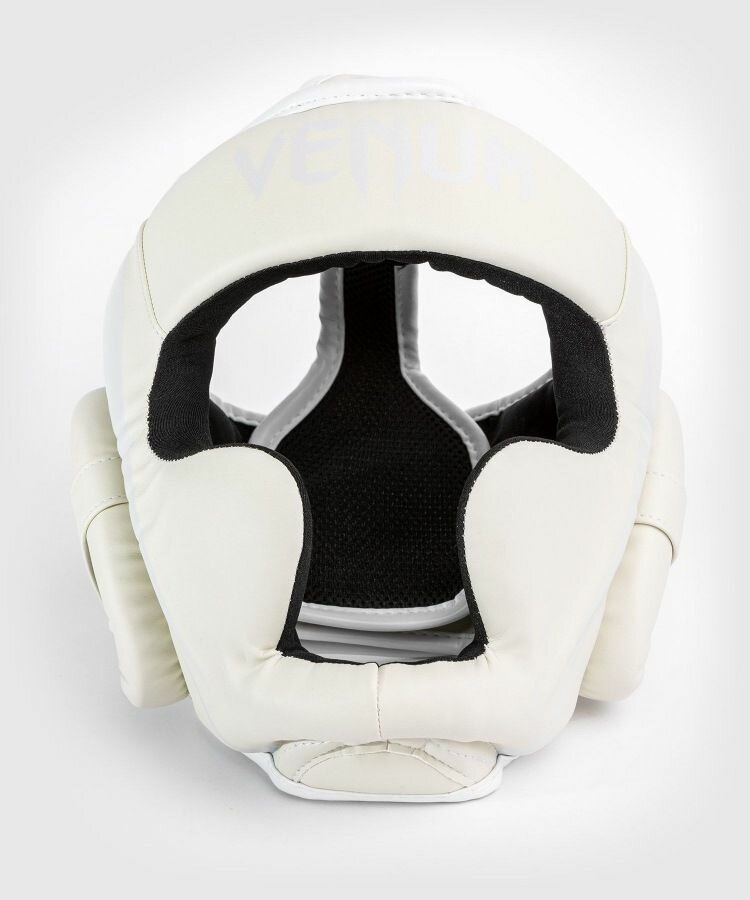Боксерский шлем full face, фул фейс с защитой скул и подбородка шлем Venum Elite - White