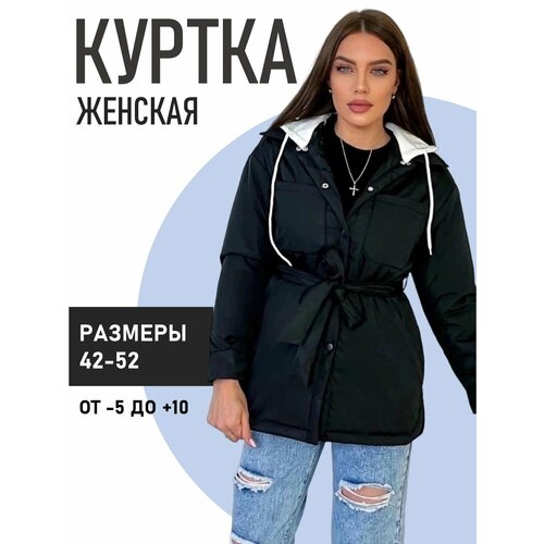 фото Куртка , размер 50, черный aura