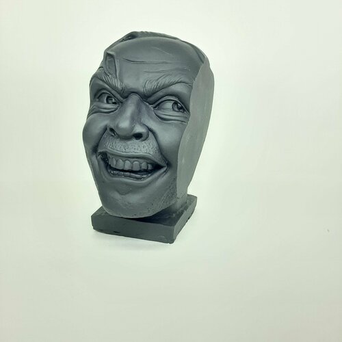 Статуэтка из гипса голова Джонни/Джек Торренса черного цвета из прочного гипса для книжной полки