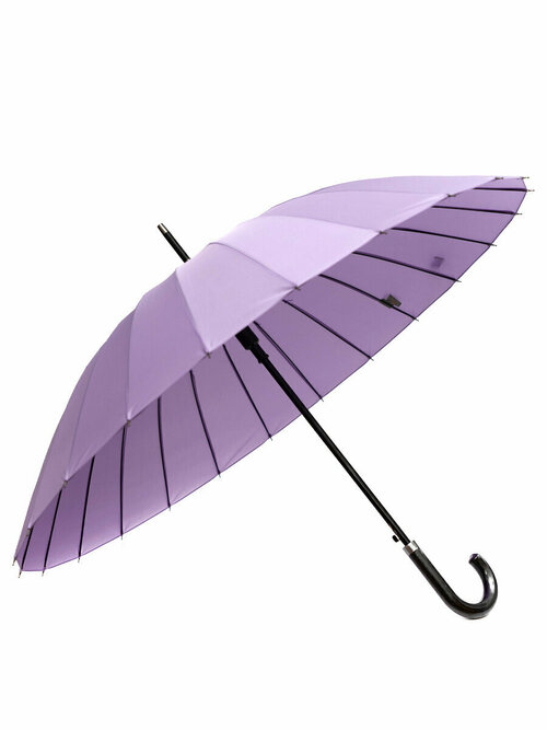 Зонт-трость полуавтомат, 2 сложения, купол 105 см, 24 спиц, система «антиветер», чехол в комплекте, для женщин, фиолетовый