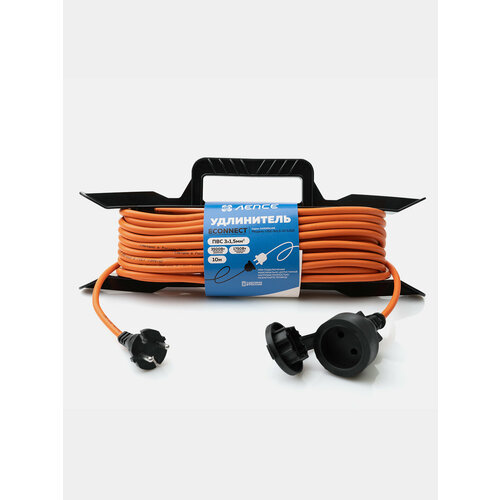 Удлинитель лепсе ГОСТ ПВС 2x0,75 6А 10м IP44 на рамке