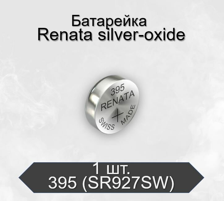 Батарейка Renata 395 (SR927SW) Silver Oxide 1.55V, 1 шт