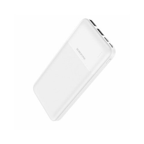 Внешний аккумулятор 10000 mAh Borofone BJ16 (2USB/2A/input Micro/Type-C/LED инд. бат) белый