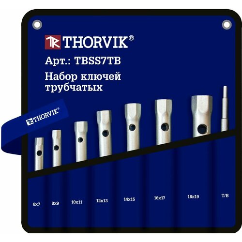 Thorvik Набор ключей трубчатых в сумке, 6-19 мм, 7 предметов TBSS7TB