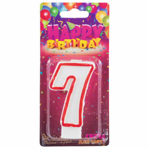 Свеча для торта волшебная страна цифра 7 75х5х12см 02чг без аромата 449₽