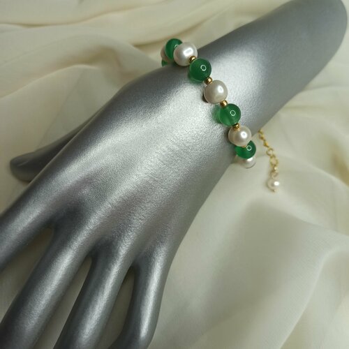 фото Браслет, зеленый, золотой malichet