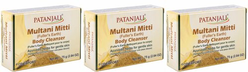 Patanjali Мыло для тела мултани-митти, 75гр, 3 уп