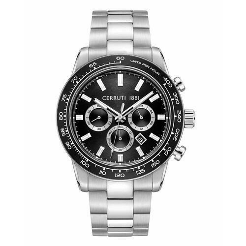 наручные часы cerruti 1881 cra082 серебряный черный Наручные часы Cerruti 1881 CIWGI0028301, черный, серебряный