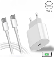 Сетевое зарядное устройство 35W / Адаптер + кабель USB Type-C - USB Type-C / iPhone 15, iPhone 15 Plus, iPhone 15 Pro, iPhone 15 Pro Max