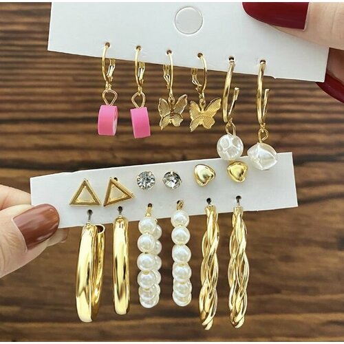 фото Серьги fashion jewelry серьги набор для подростков, желтый