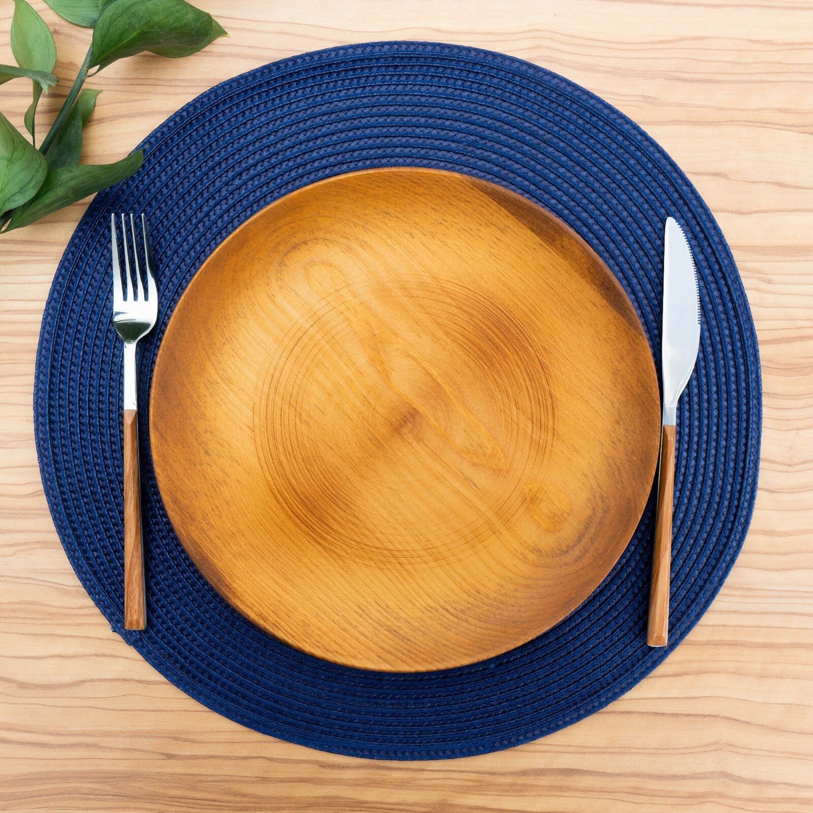 фото Kocmetix Салфетка Сервировочная на Стол Лофт d=38 см Цвет Синий, 1 шт