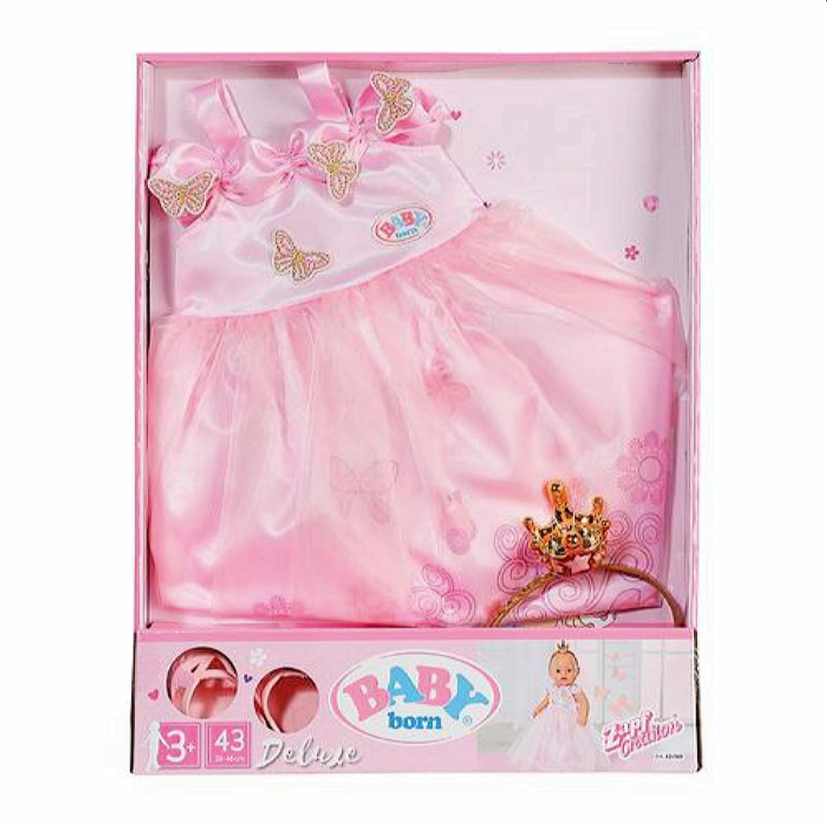 Baby born Платье Принцессы (для кукол 43см, с аксессуарами, в коробке, от 3 лет) 41282, (Zapf Creation)