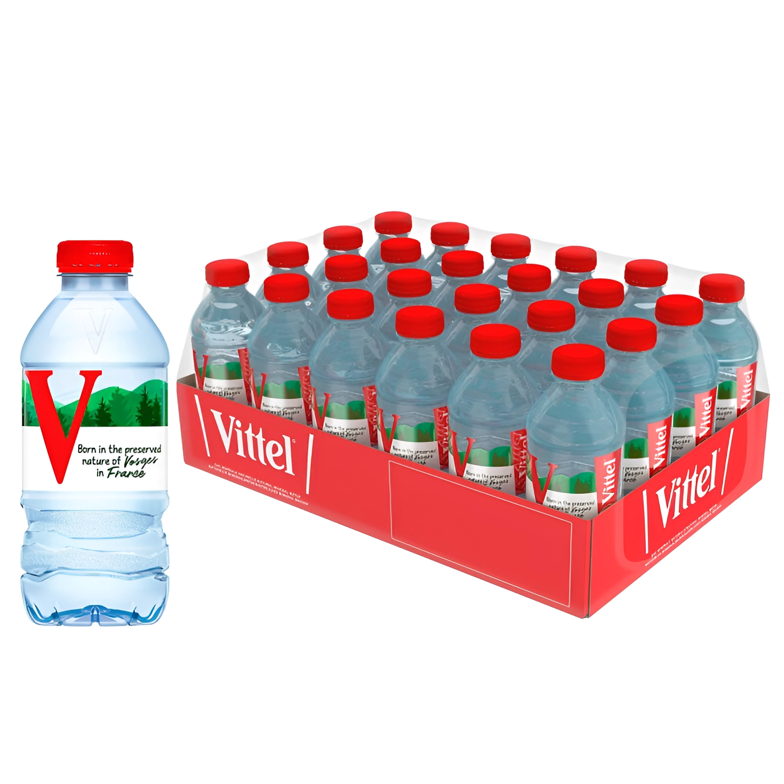 Вода минеральная природная Vittel (Виттель), 0,33 л х 24 шт, негазированная, пэт