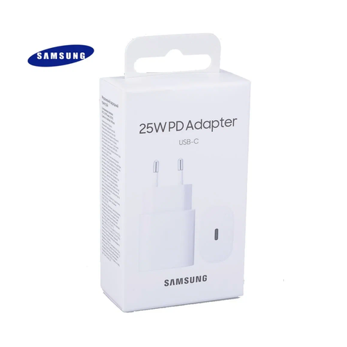 Блок питания для Samsung 25W PD Power Adapter USB-C/ Сетевой адаптер для Самсунг 25вт- Белые блок питания зарядное устройство для смартфона samsung galaxy z flip5 sm f731b 25w fast charger выход usb c