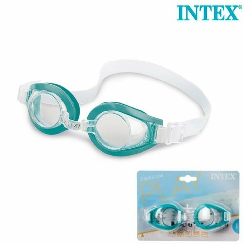 фото Очки для плавания детские play goggles (бирюзовый) от 3-8 лет, intex 55602