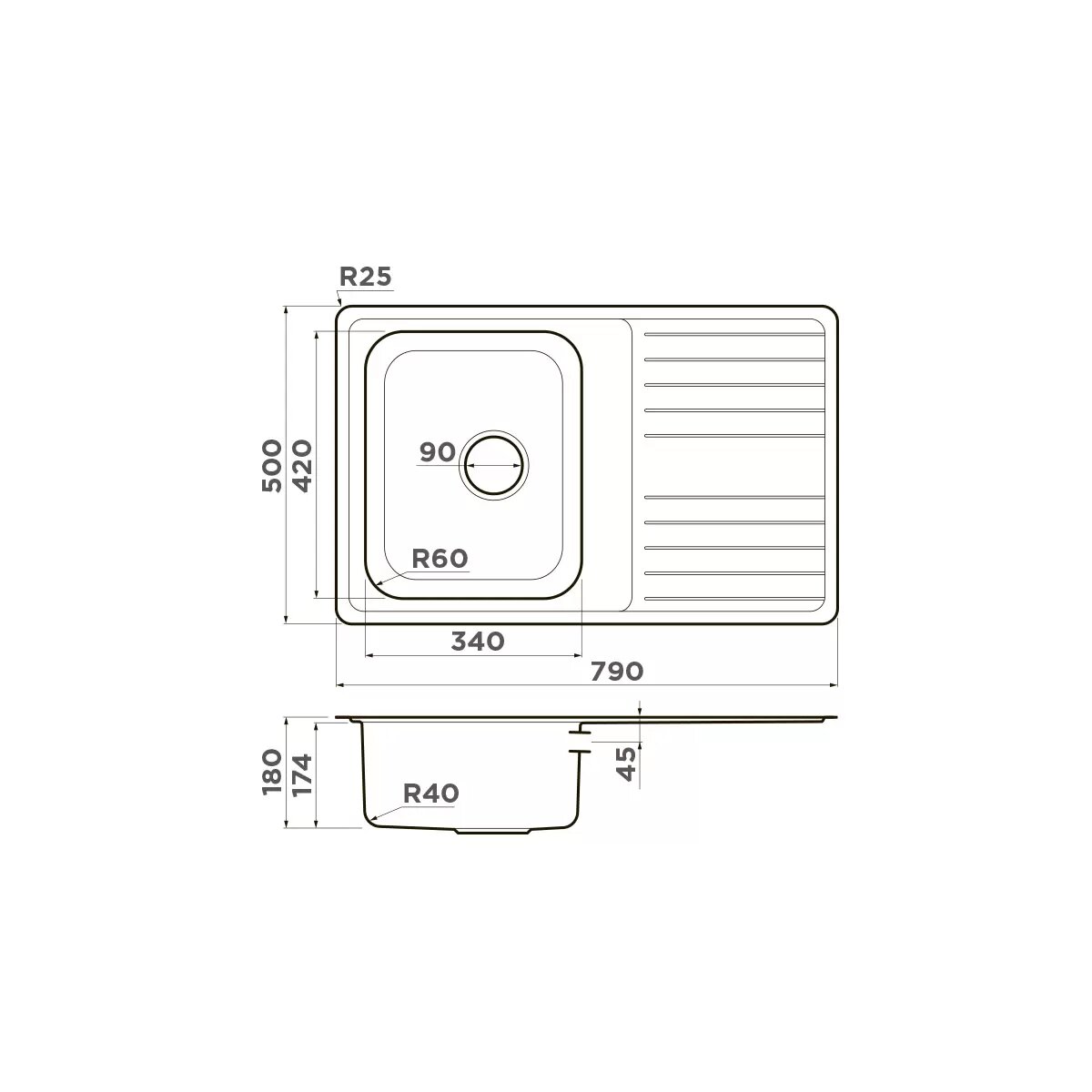 Кухонная мойка Omoikiri Sagami 79-IN нержавеющая сталь 4993735 - фото №13