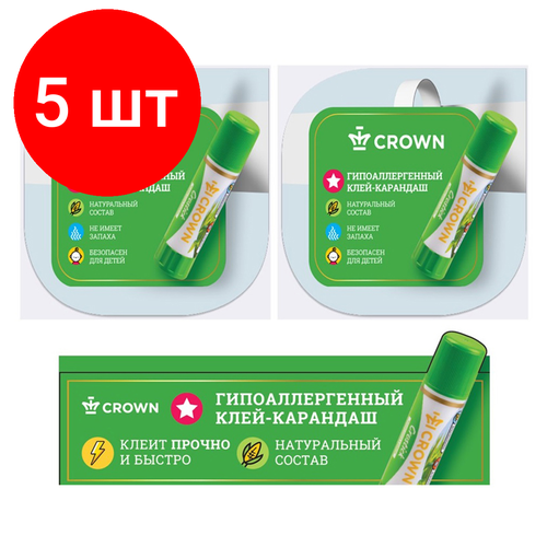 Комплект 5 шт, Набор 2 воблера+1 шелфтокер клей-карандаш Crown