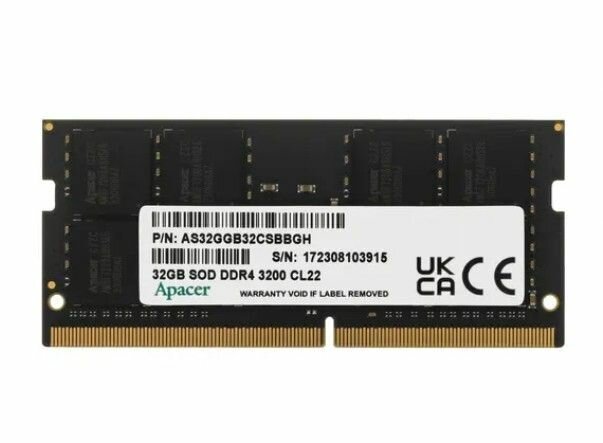 Оперативная память APACER SODIMM 32GB PC25600 DDR4 SO ES.32G21. PSI