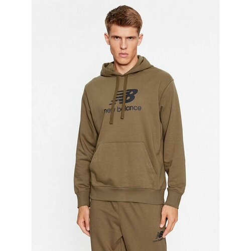 Худи New Balance, размер XL [INT], коричневый толстовка reebok identity french terry logo pullover hoodie xsдля мужчин