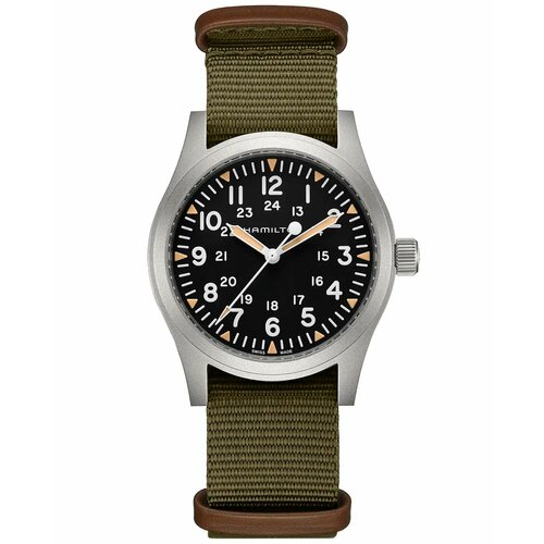 Наручные часы Hamilton Khaki Field, зеленый наручные часы hamilton часы hamilton khaki field mechanical h69459530 h69459530 черный коричневый