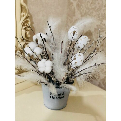 Сухоцветы Пасхальный букет Верба живая с хлопком 4697₽