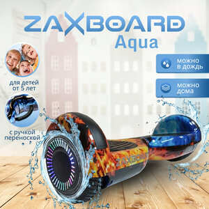 Детский гироскутер с ручкой Zaxboard ZX-7 Aqua LED 6.5 дюймов с 6 лет (Red Blue)