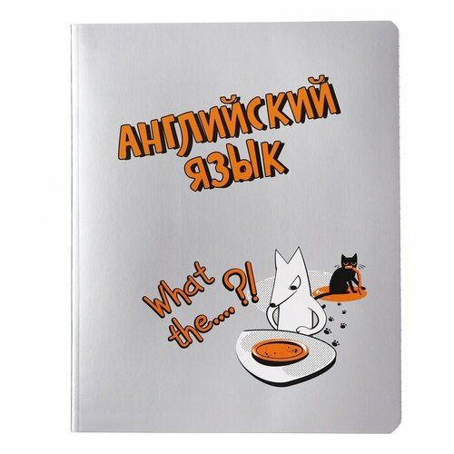Тетрадь предметная Пёс и Кот 48 листов в клетку Английский язык, обложка мелованный картон, металлизированная краска, ВД-лак, блок офсет тетрадь предм error 48л кл английский язык обл мел бум бл офс 48 9326 9612522