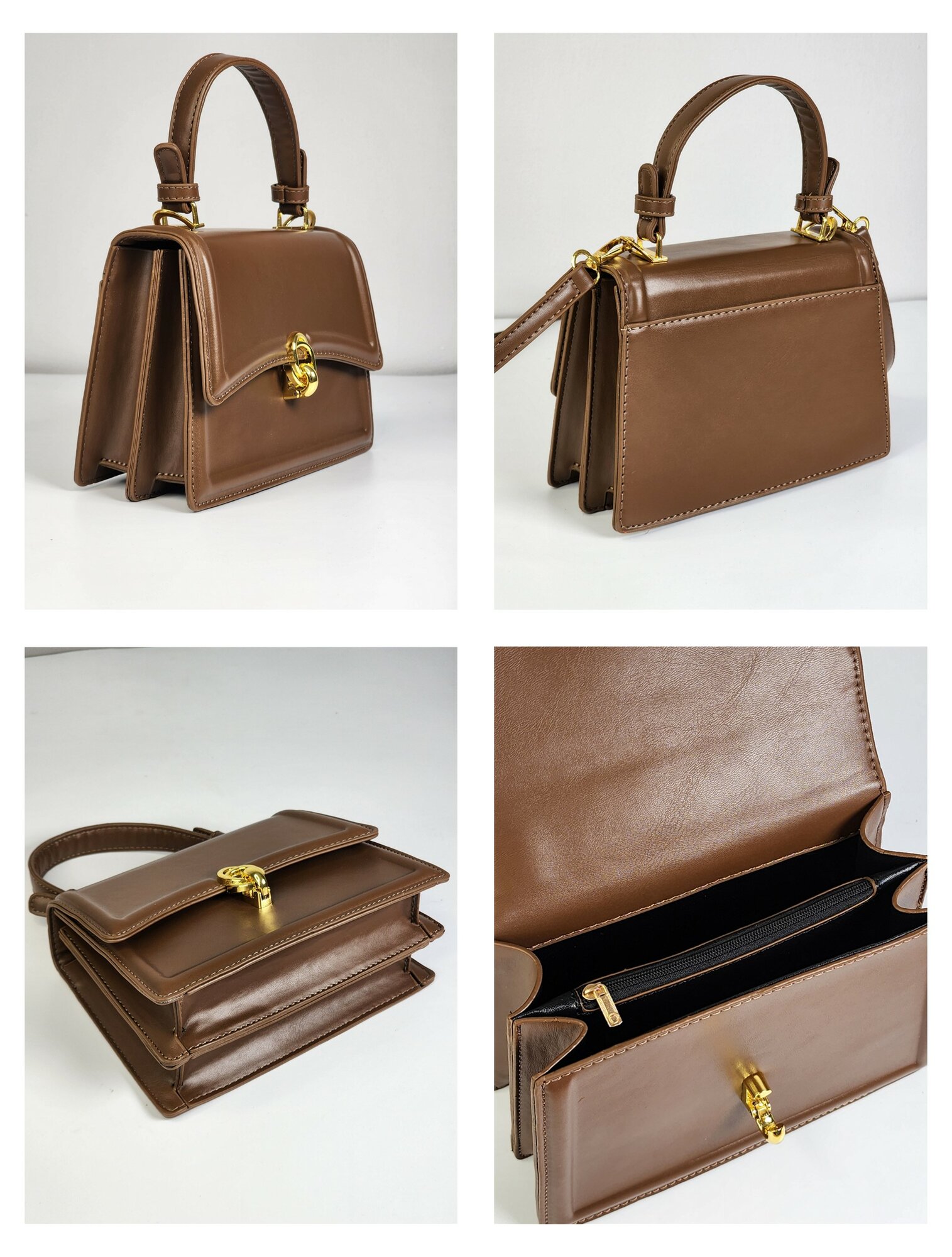 Сумка кросс-боди Evangelina May, фактура гладкая, коричневый — фото 1