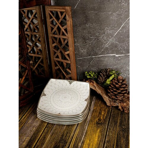 Набор плоских тарелок 20 см 6 шт фарфор 981B Manisa