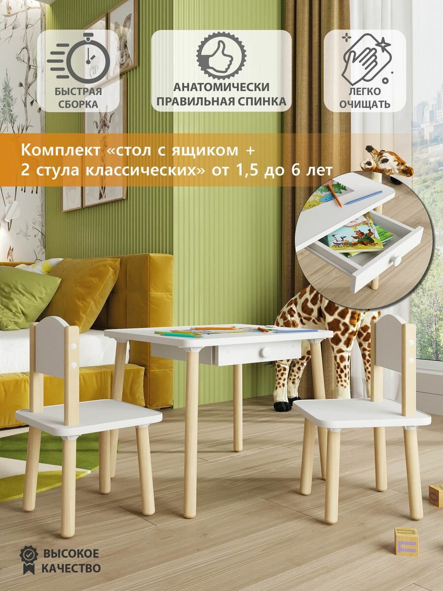 Комплект детский стол и два стула 
