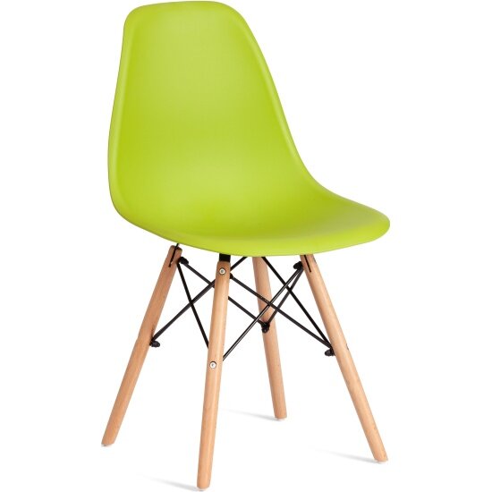 Стул Tetchair CINDY (EAMES) (mod. 1801) / 1 шт. в упаковке дерево бук/металл/сиденье пластик, 45x51x82 см, Olive (оливковый)