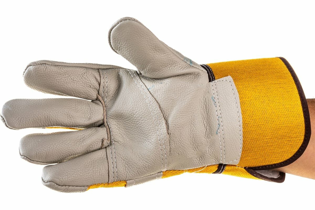 S. GLOVES Перчатки комбинированные (кожа фурнитурная) иск. мех "ICE" 11 размер 31959S-11