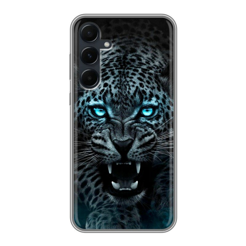 Дизайнерский силиконовый чехол для Самсунг А55 / Samsung Galaxy A55 Темный леопард