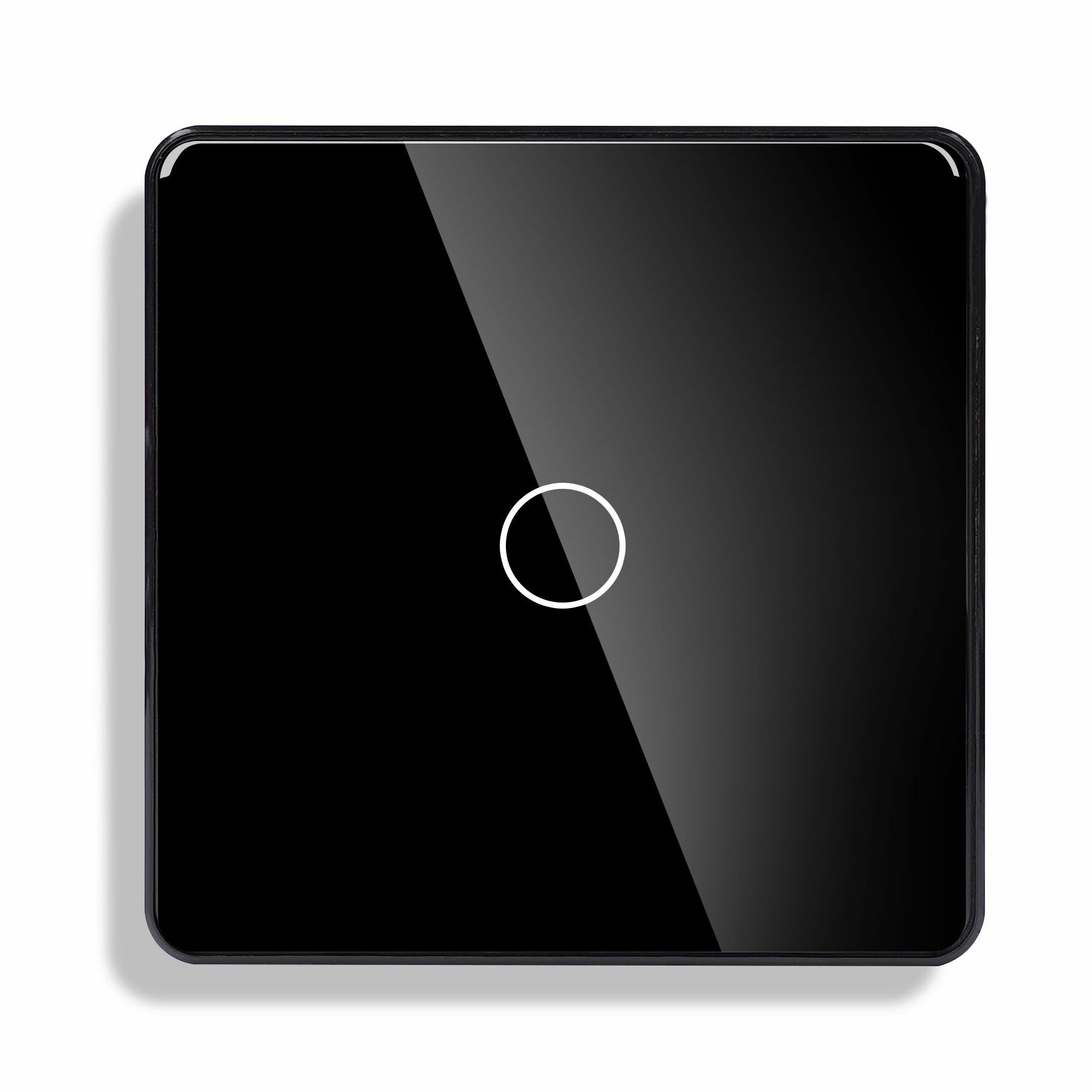 Сенсорный выключатель 1 клавиша 1 пост, (1G) стекло 2.5D 86х86 мм, цвет черный