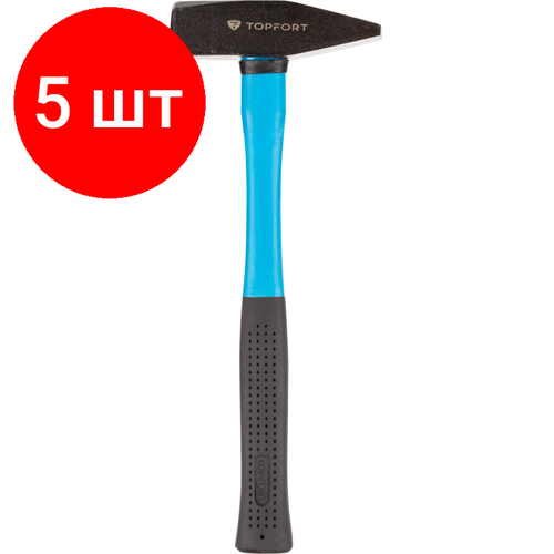 Комплект 5 штук Молоток 1000 г TOPFORT из углеродистой стали фибергласовая рукоятка 4390₽