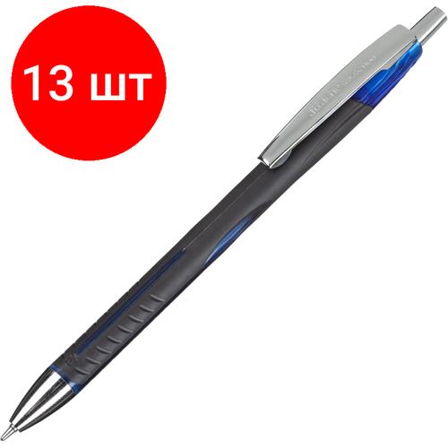 Комплект 13 штук, Ручка шариковая автомат. Attache Selection GlideAerogrip 0.5, син