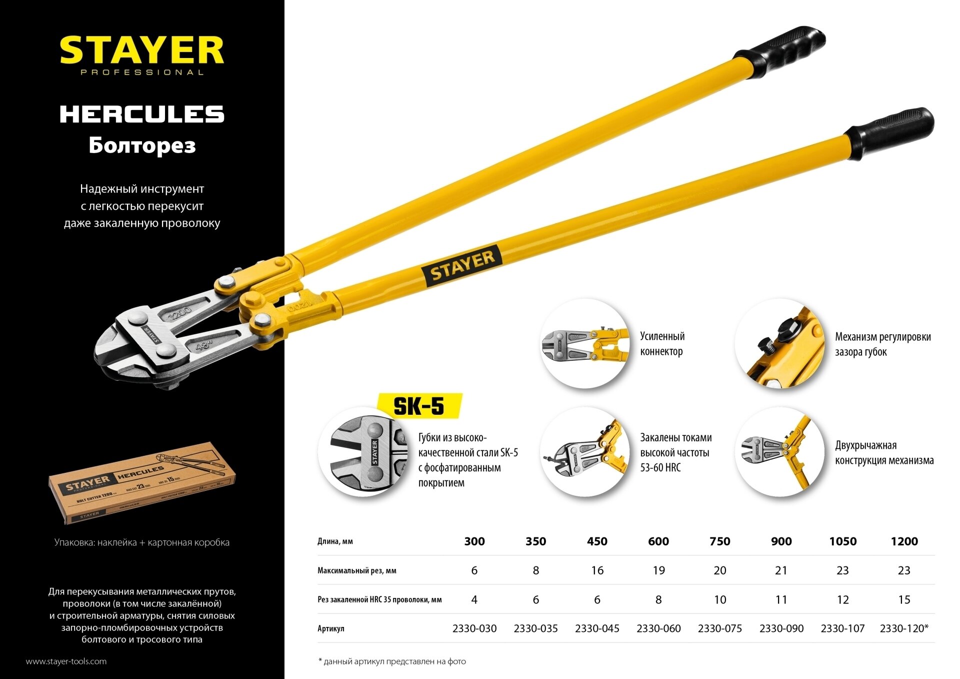 STAYER Hercules 300 мм болторез (2330-030)