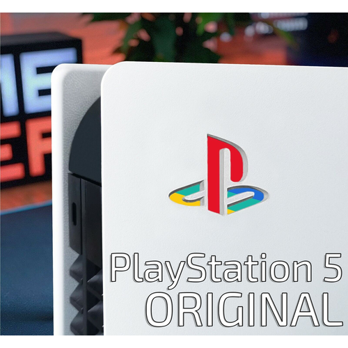 Наклейка логотип на игровую консоль Sony PlayStation 5 (Классическая) (4 шт.)